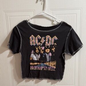 AC/DC Highway to Hell Black Crop Top